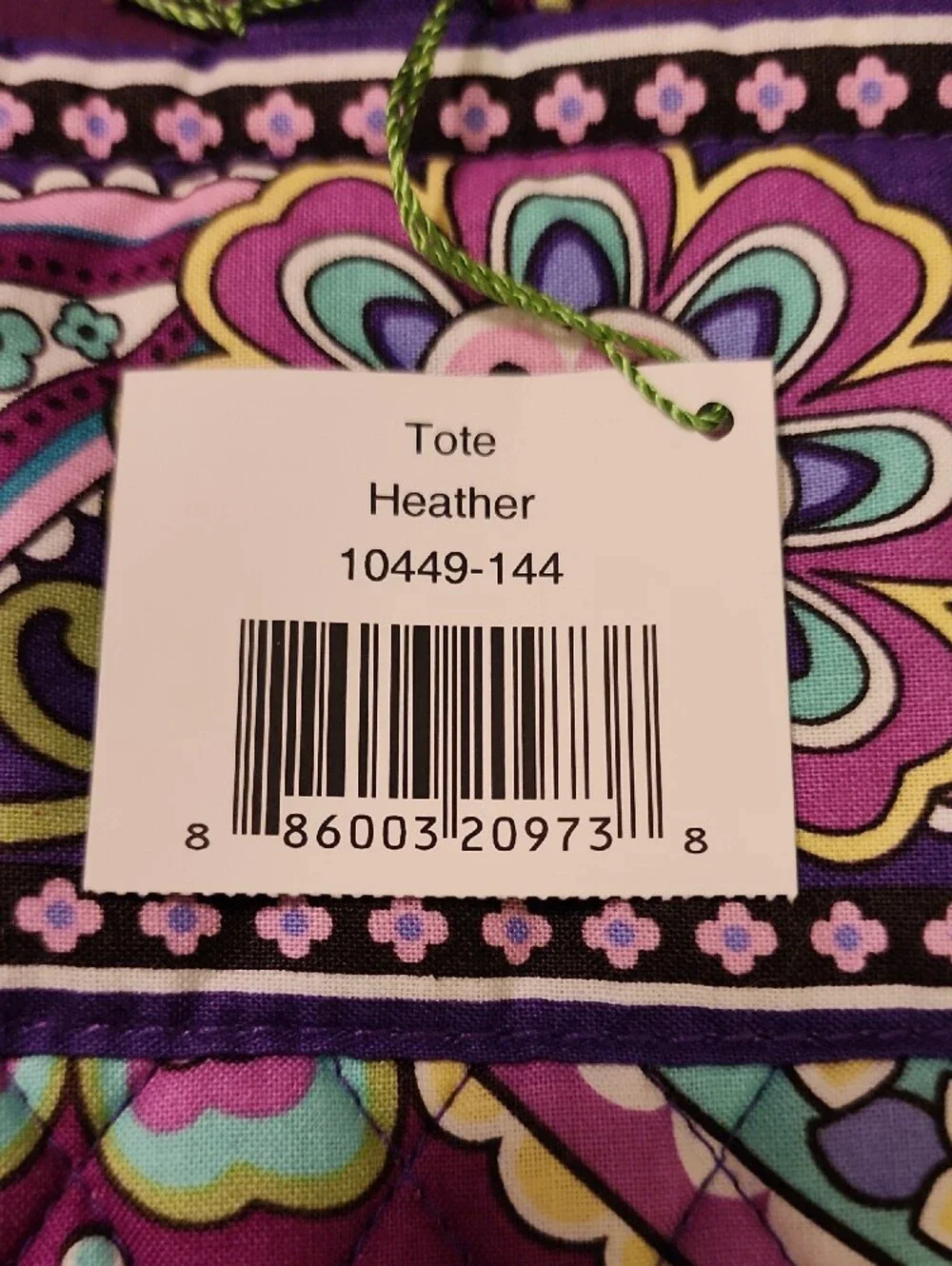 Vera Bradley Purple Paisley Quilted Heather Tote Bag